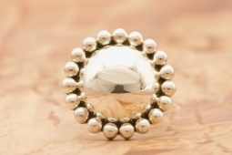 Artie Yellowhorse Rising Sun Design Sterling Silver Navajo Ring